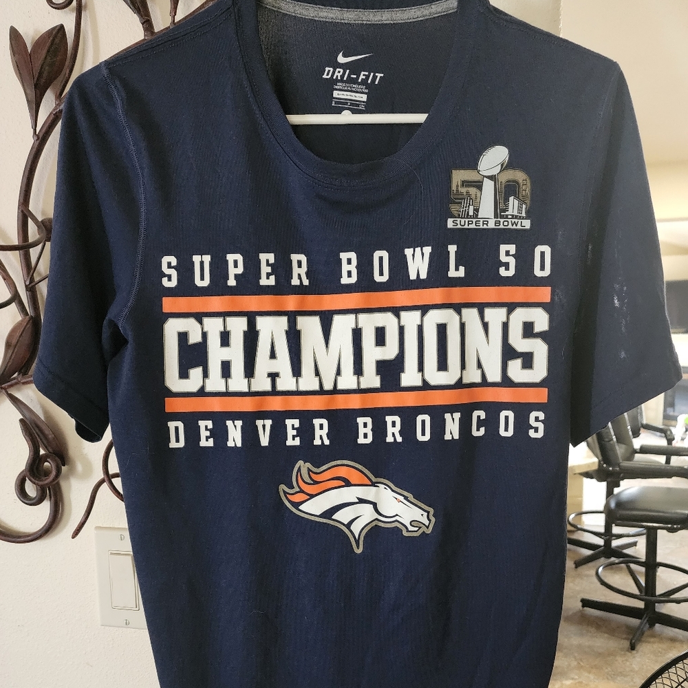 Dri fit broncos tshirt small superbowl 50